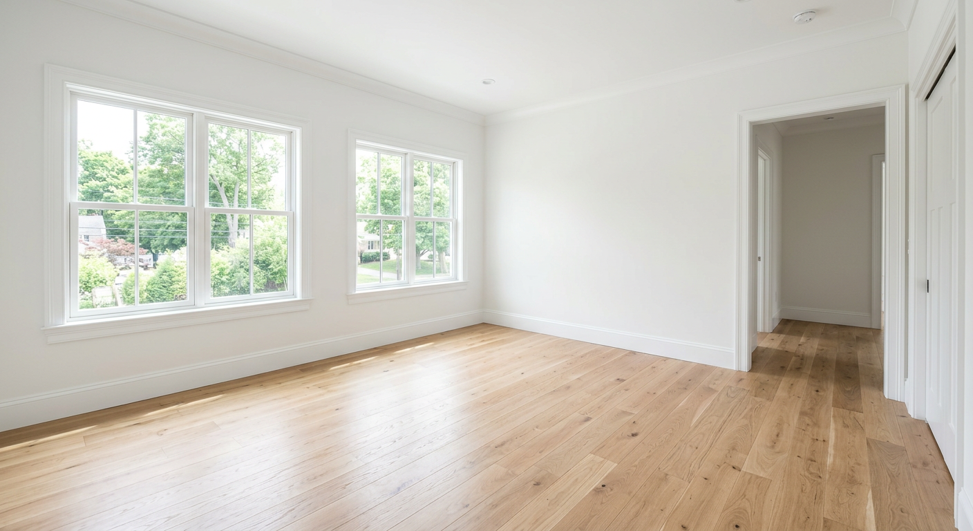Bedroom — empty room before AI digital staging