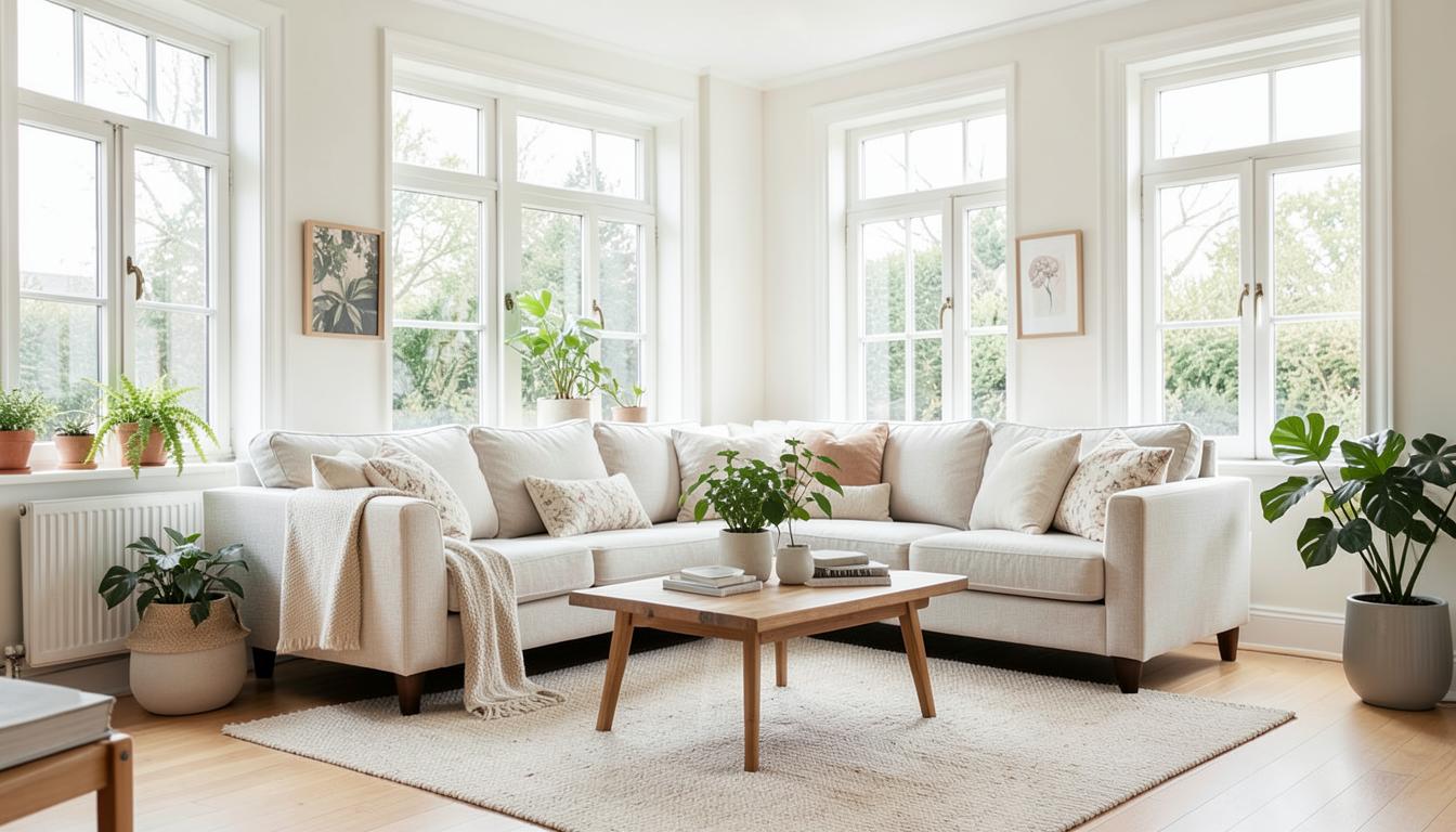 Professionally staged bright living room ready for viewing