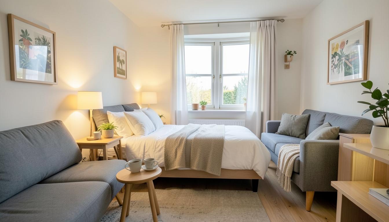 Inviting staged rental apartment ready for guests