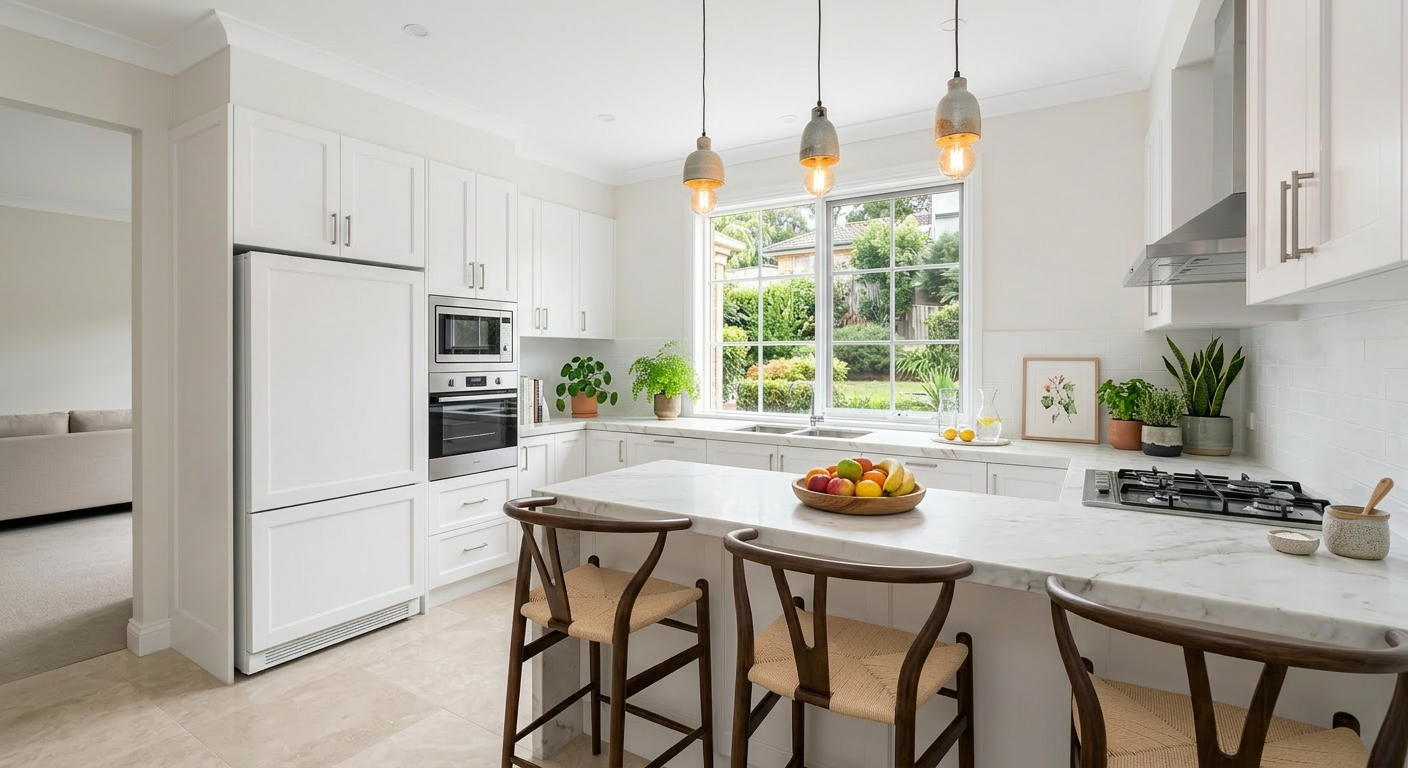 Kitchen — same room after AI digital staging with furniture and decor