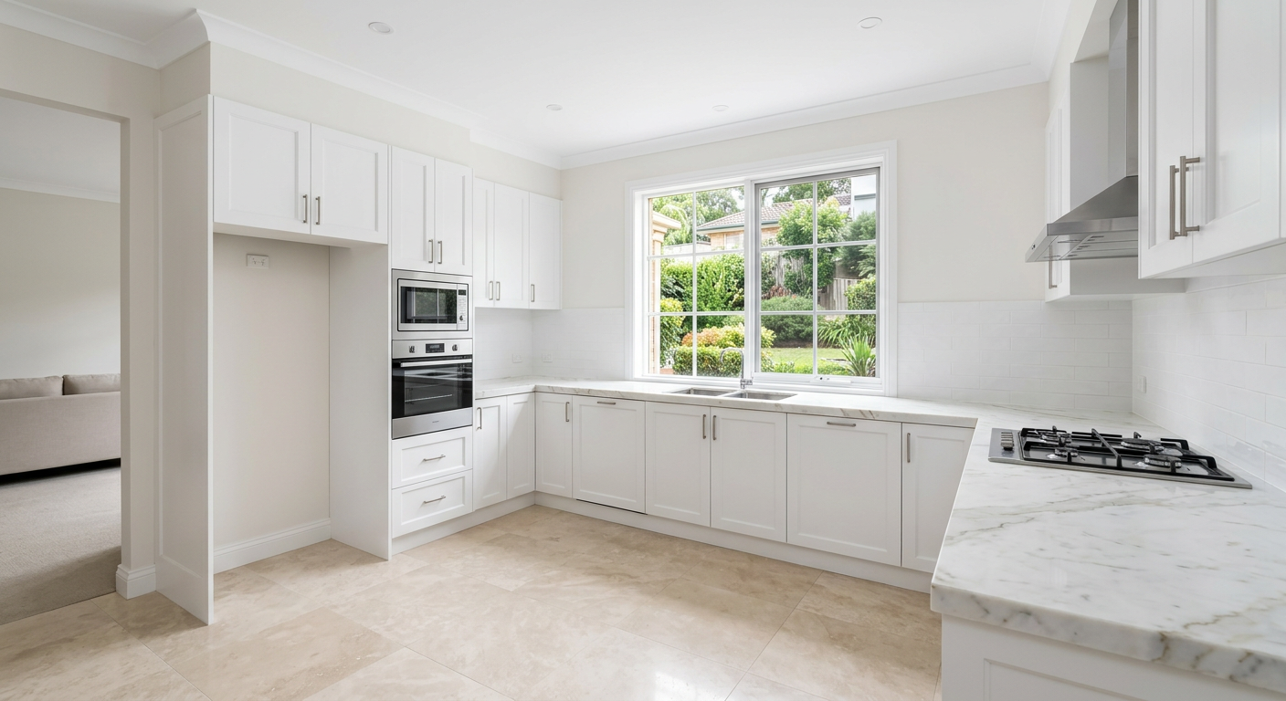 Kitchen — empty room before AI digital staging