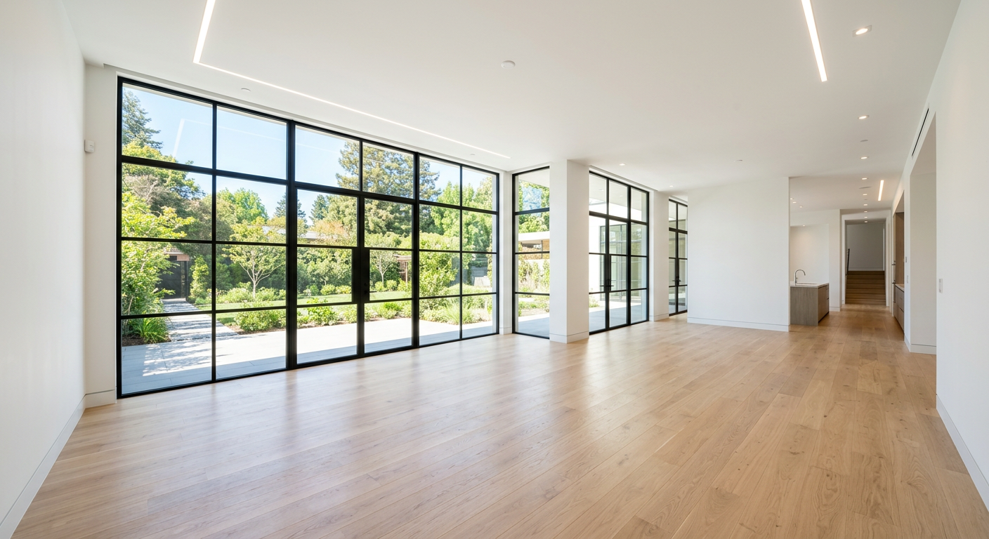 Living room — empty room before AI digital staging