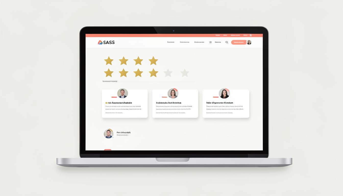 Illustration of a website showing customer reviews and star ratings
